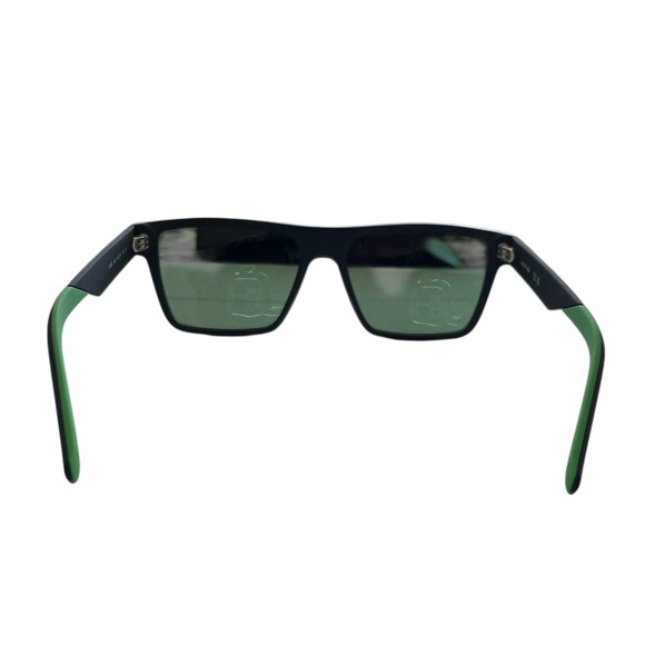 Lacoste Sunglasses in Matte Black Frame and Green Highlights - Picture 8 of 12